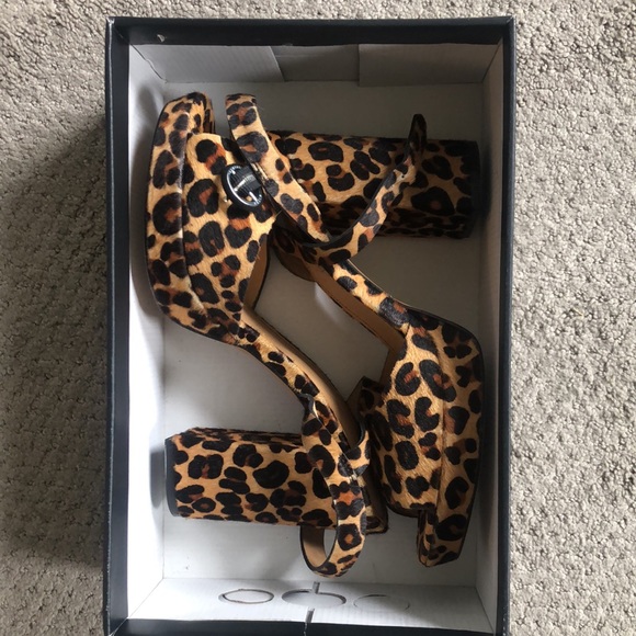 French Connection leopard platform sandal heels - Picture 4 of 7